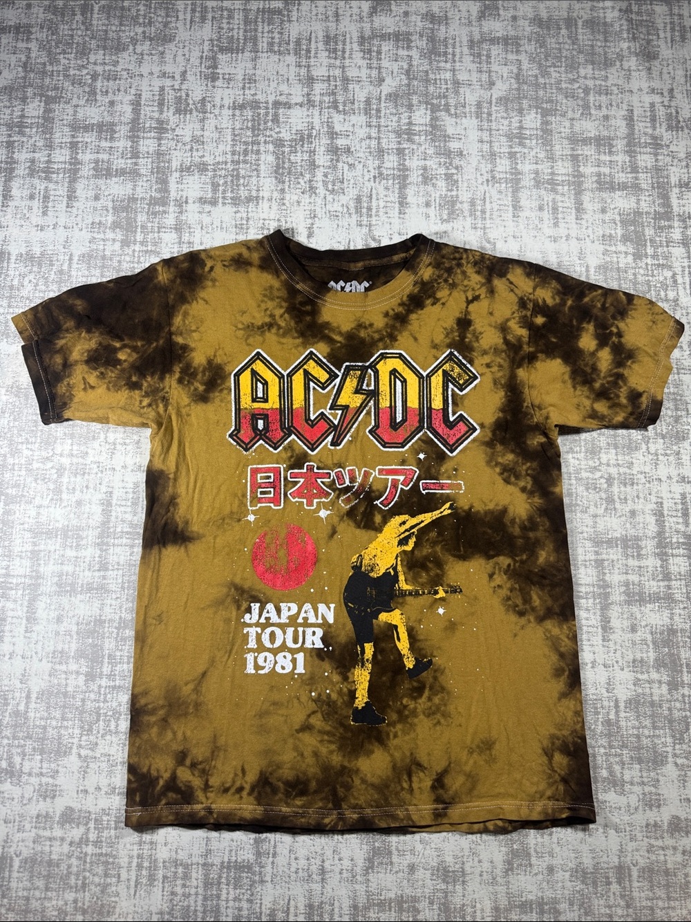 AC/DC' Japan Tour 1981 Tie-Dye Graphic Japan sz Small Unisex 26X19PTP